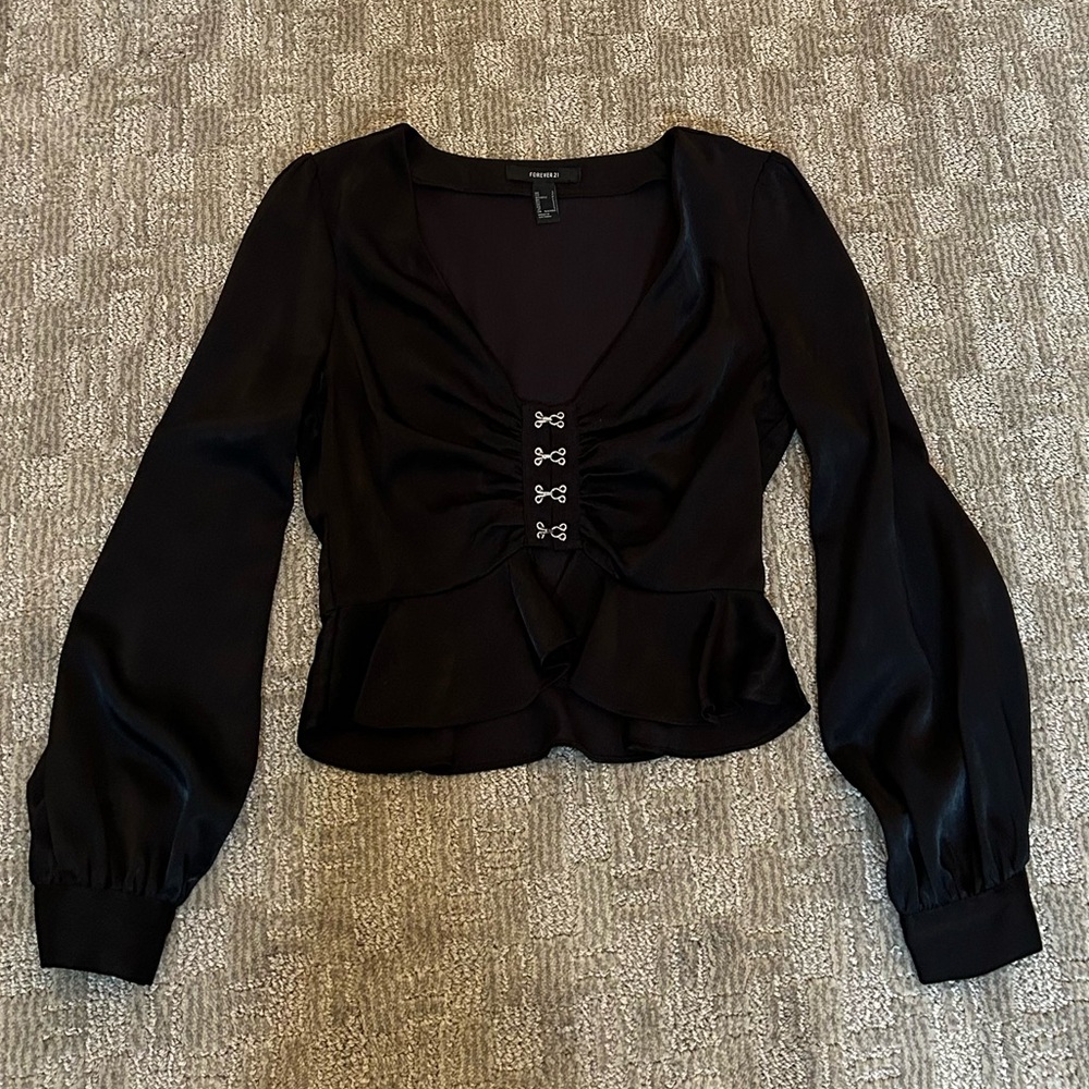 Black Peplum Blouse